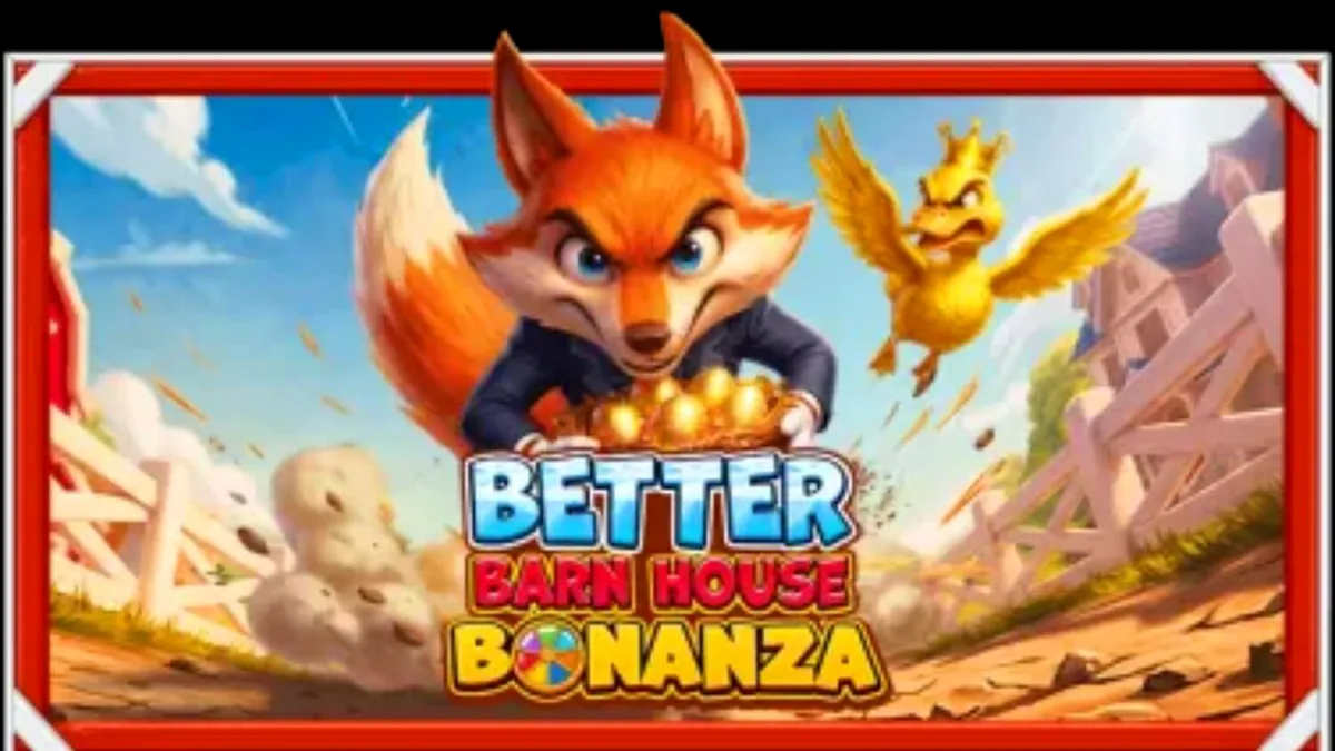 Tampilan visual ceria permainan slot Better Barn House Bonanza dengan tema peternakan.