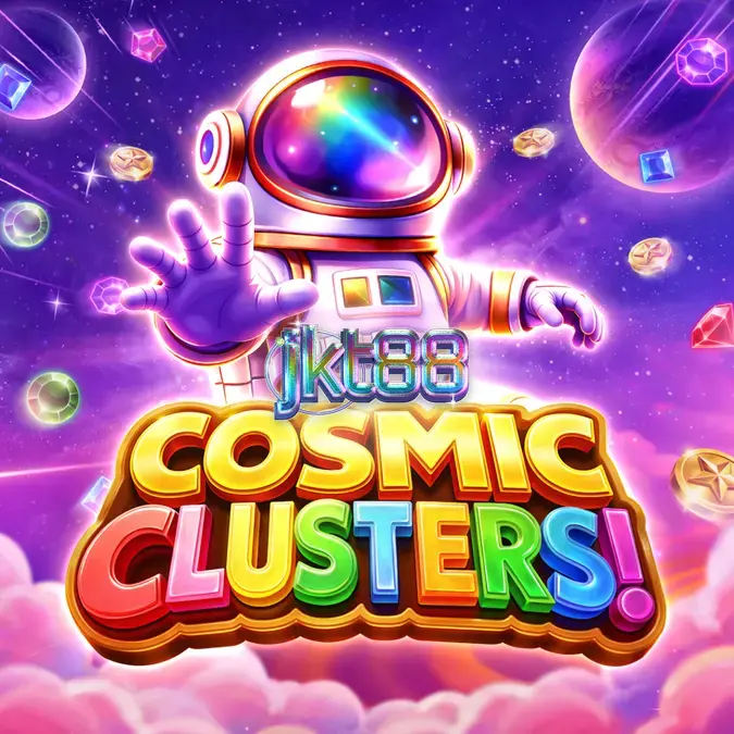 Tampilan antarmuka game slot Cosmic Clusters pada perangkat mobile