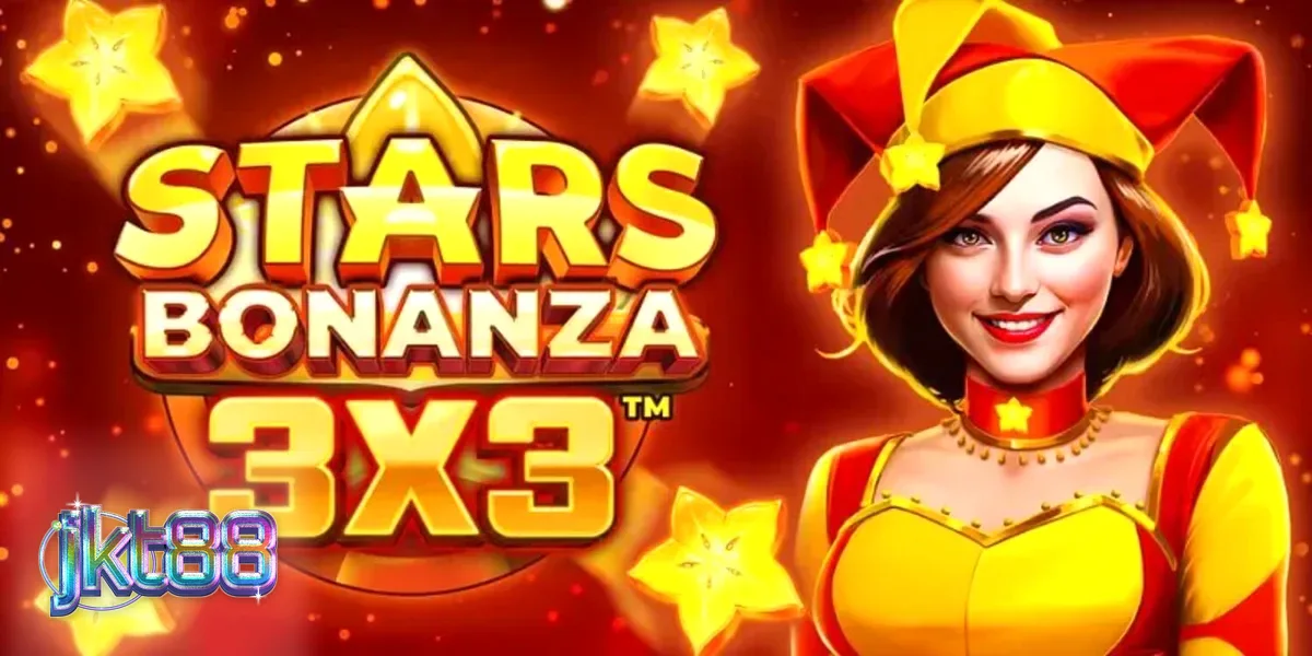 Tampilan visual slot Stars Bonanza 3x3 dengan simbol buah dan latar belakang kosmik